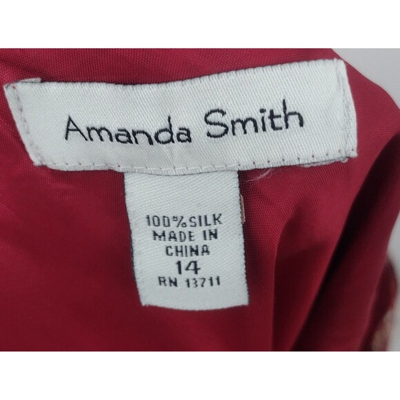 Amanda Smith Floral Print A Lined Silk Skirt Size 14 Church - Picture 3 of 6